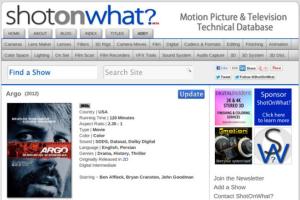 ShotOnWhat Database