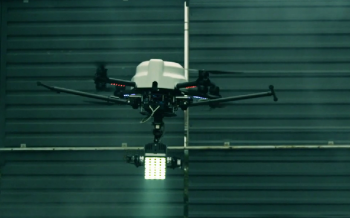 Digital Sputnik LED lights flying