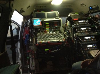 Inside the Osmotron recording truck