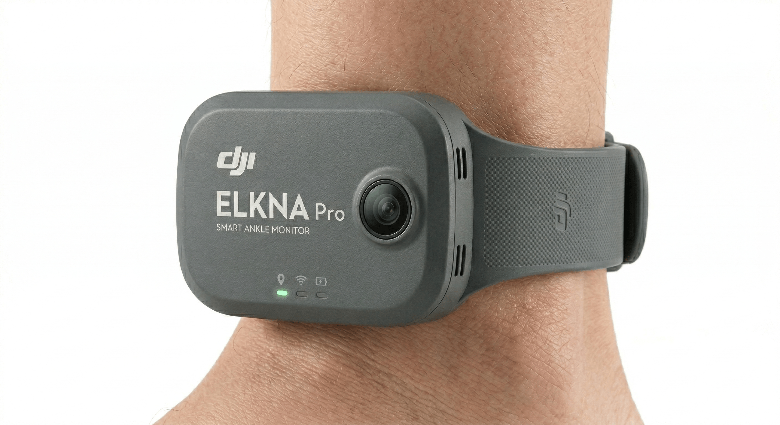 DJI ELKNA Pro Smart Ankle Monitor worn on ankle